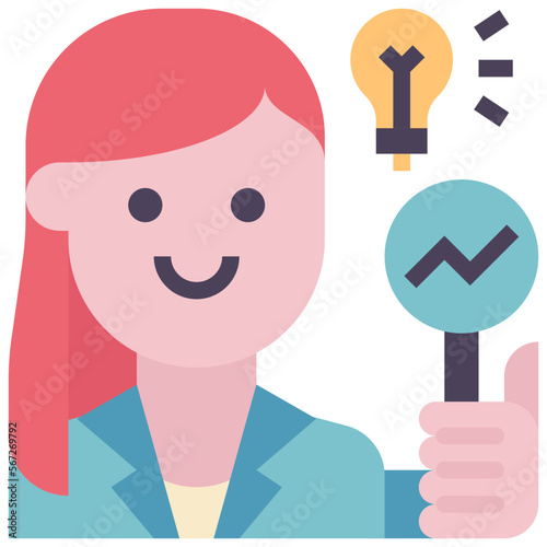 analyst flat style icon