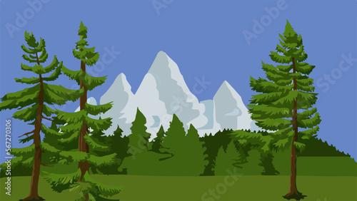 Eternal Green Forest Landscape Mountains Nature