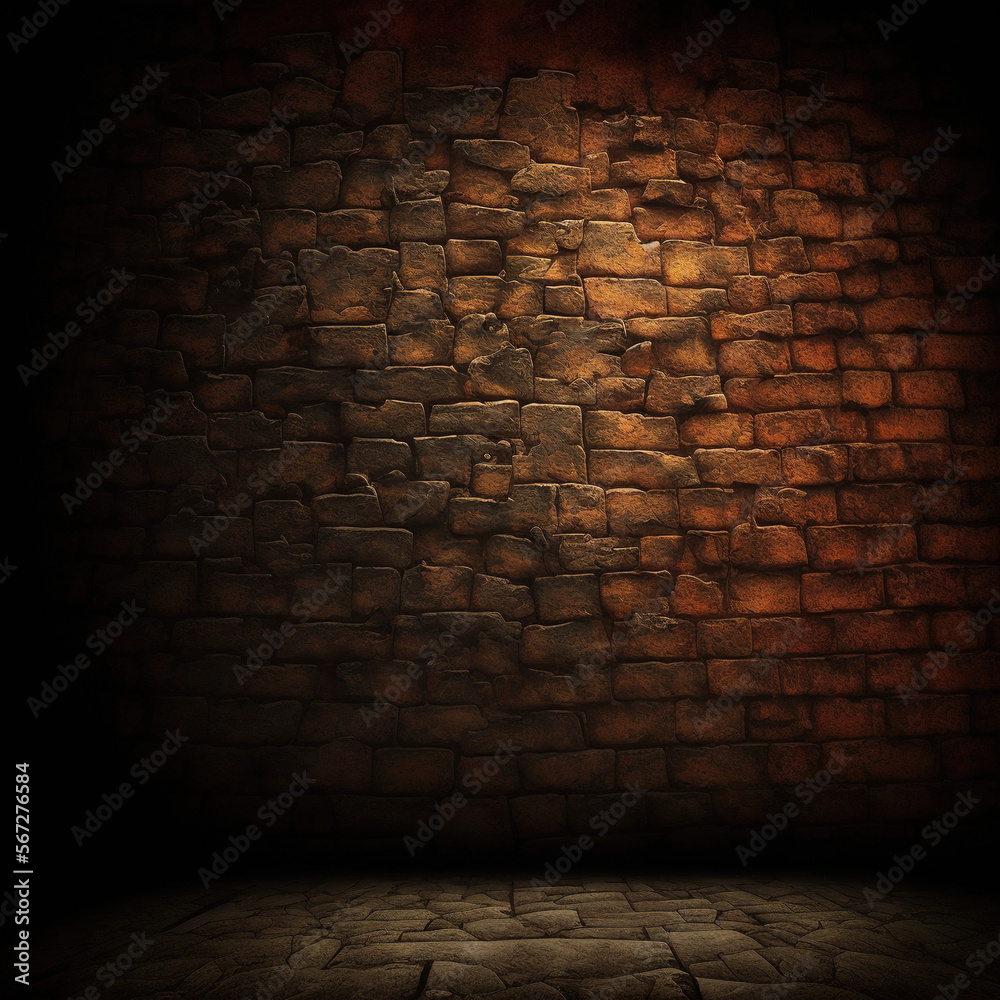 Naklejka premium Old red brick wall. AI generative.
