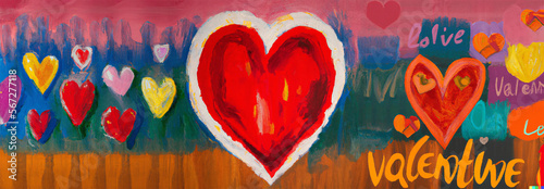 valentines day oil painting red and yellow 
tulips Generative AI