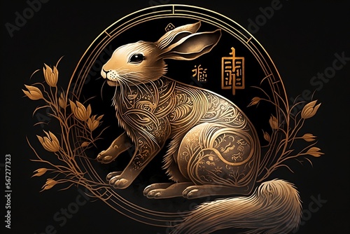 Chinese New Year. Year of the Rabbit. Chinese Zodiac. Generative AI.