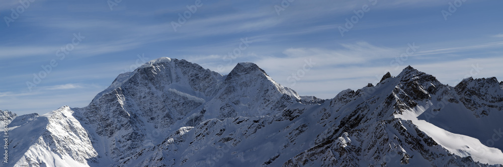 Panorama Caucasus Mountains in winter