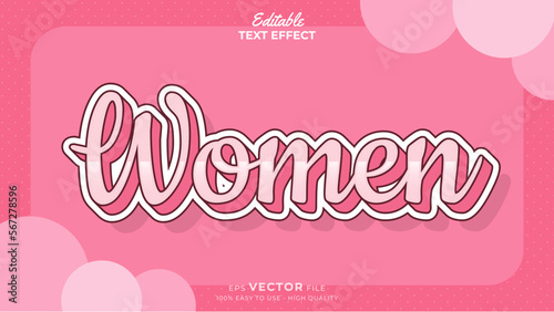 International Women`s Day Editable text effect template