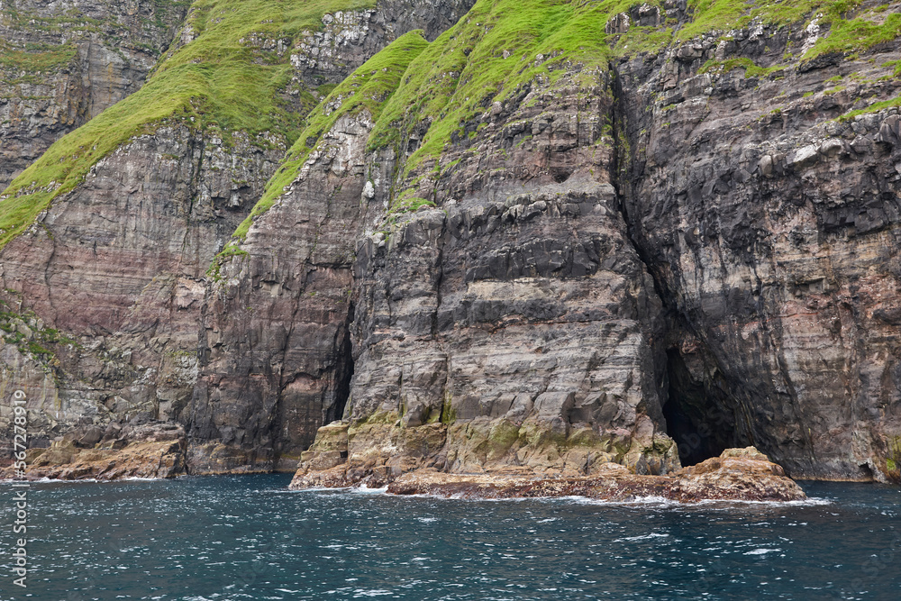 Faroe islands sea cliffs in Vestmanna area. Streimoy, Denmark