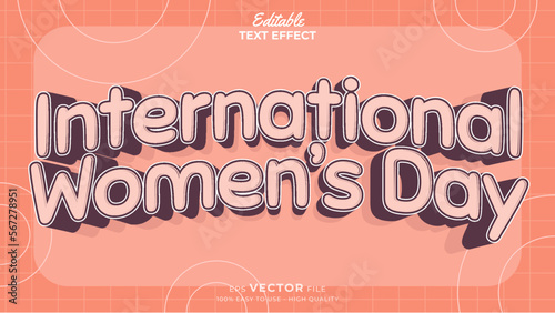 International Women`s Day Editable text effect template