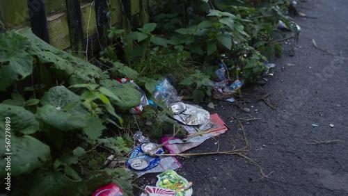 Run-down street in the UK scenes of neglect and disrepair
