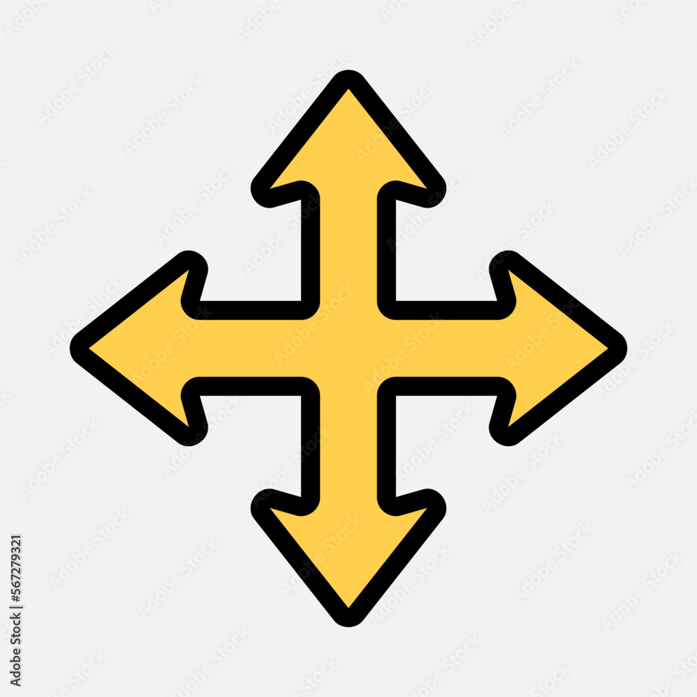 Move cursor icon vector illustration in filled line style, use for website mobile app presentation Move cursor icon vector illustration in filled line style, use for website mobile app presentation