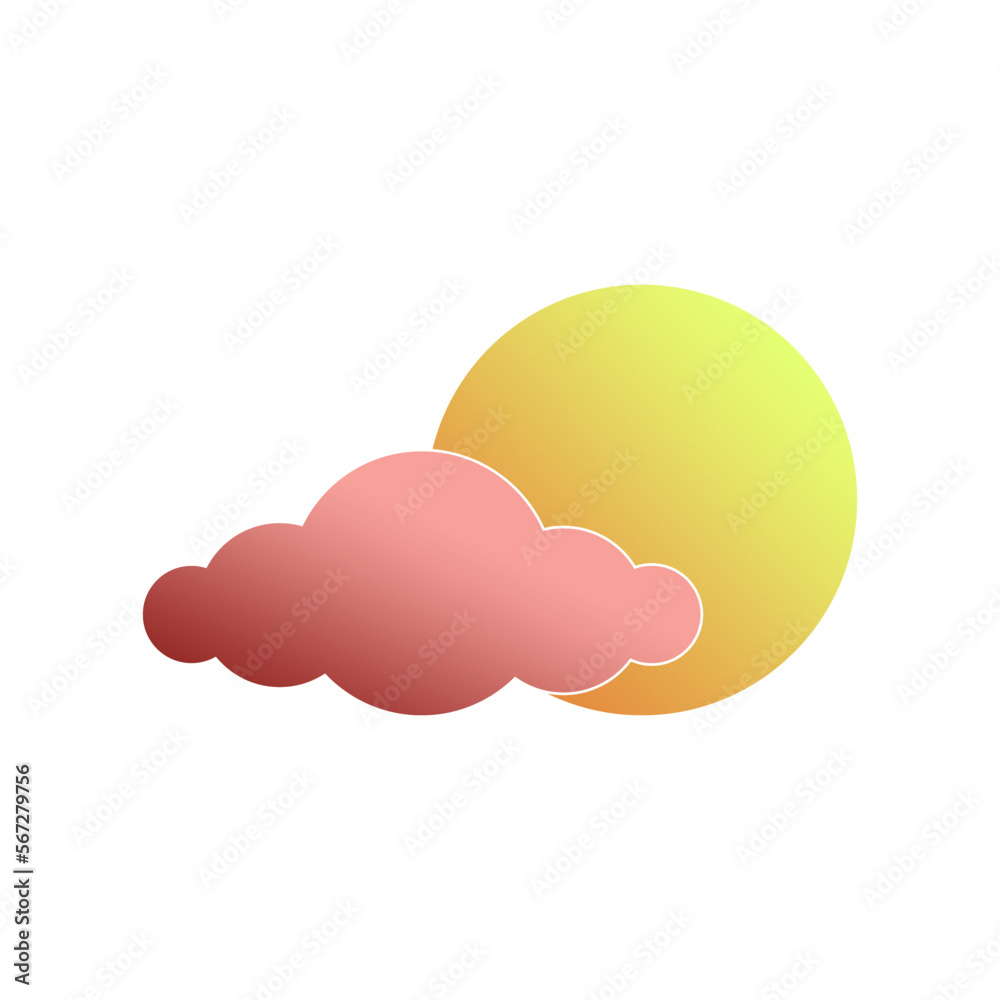 vector yellow magenta moon cloud with an elegant and luxurious style ...