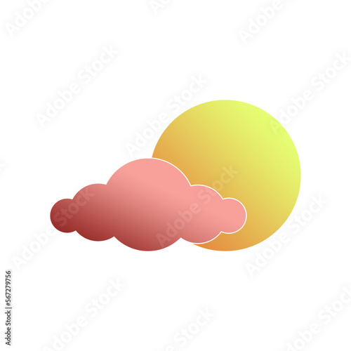 vector yellow magenta moon cloud with an elegant and luxurious style, suitable for use in all fields