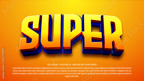 Super hero 3d editable text effect