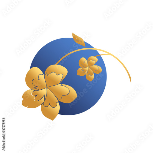 vector golden frangipani flower in an elegant and luxurious style, suitable for use in all fields