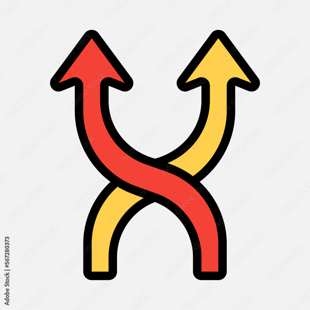 Shuffle arrow icon vector illustration in filled line style, use for website mobile app presentation Shuffle arrow icon vector illustration in filled line style, use for website mobile app presentation