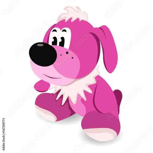 Fototapeta Naklejka Na Ścianę i Meble -  Puppy. Dog. Toy. Cartoon character. Animal. Used for web design, interior design, collage, print, stickers, magazines, children's games. Vector. Graphics. 