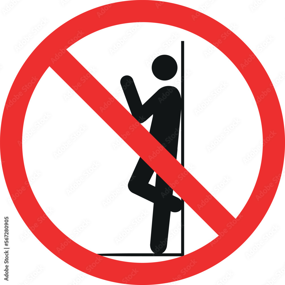 Do not lean on doors sign vector. Travel Signs and Symbols. Do not lean on doors sign vector. Travel Signs and Symbols.