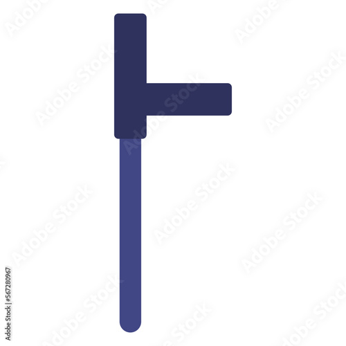 baton stick weapon flat illustration