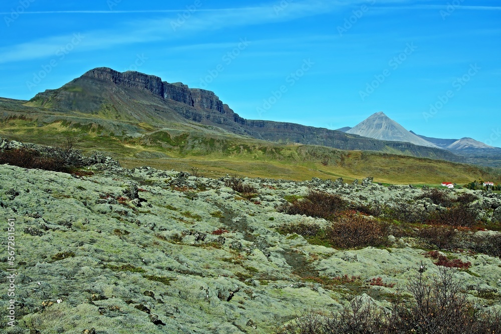 Obraz premium Iceland-view of landscape since Grabrok Crater