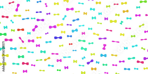 colorful ribbons scattered on transparent background
