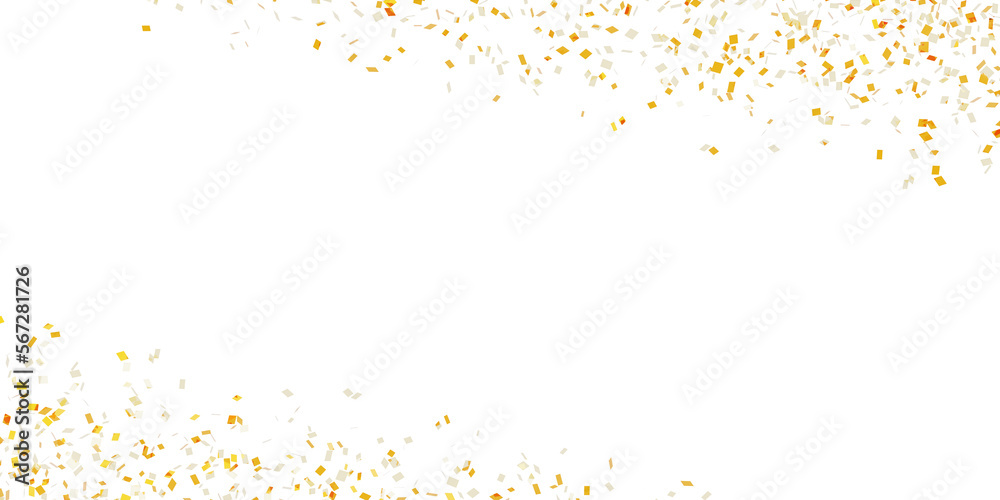 gold confetti on transparent background 3d illustration - obrazy, fototapety, plakaty 