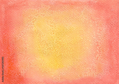 Watercolor painting abstract background or red and yellow abstract watercolor texture backdrop on paper. Template for summer and season banners. copy space for the text. Hand painted texture style.