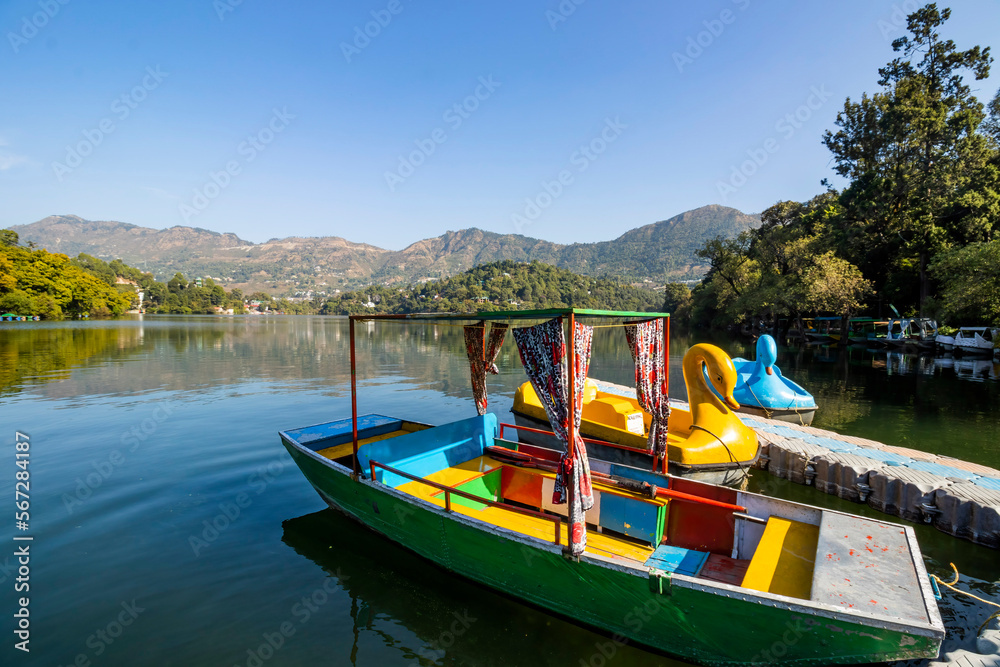 Fototapeta premium Naukuchiatal lake located in Bhimlal, Uttarakhand 