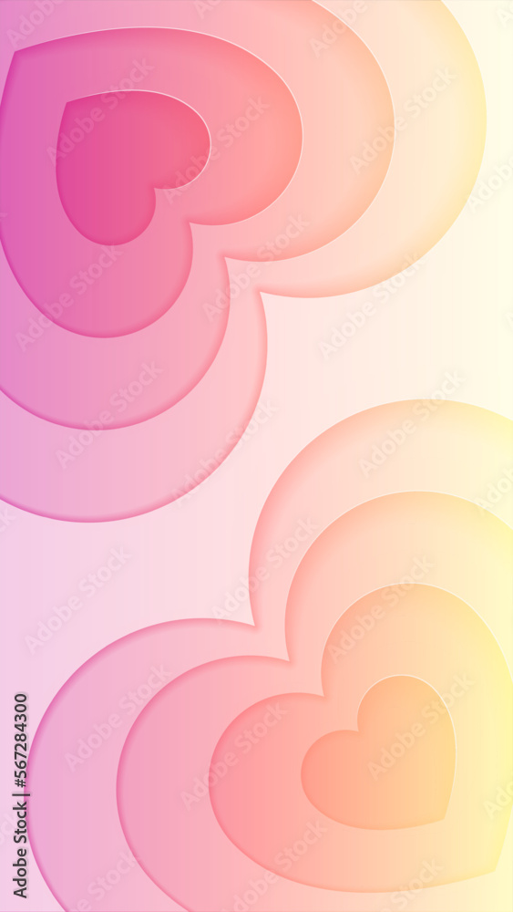 St. Valentine's day background. Beautiful illustration of pink shining hearts. Editable template for social networks and stories. Vector 10 EPS. St. Valentine's day background. Beautiful illustration of pink shining hearts. Editable template for social networks and stories. Vector 10 EPS.