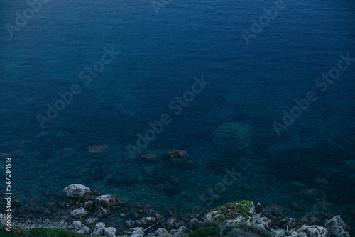 rocky seashore, surface and blue, texture, Italy, Sicily