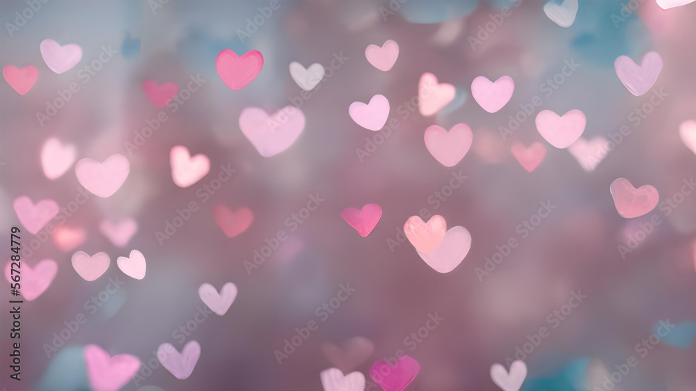 Abstract Hearts Bokeh. Pink Heart Background. Bokeh with pink hearts wallpaper. Happy Valentines Day! Valentine, Valentine's, Valentines Day. Abstract background