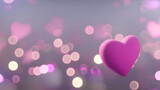 3D pink heart Background. Heart floating in the air Wallpaper. Hearts bokeh wallpaer. Y2k, Lo-fi fashion, commercial, ad, greeting card, banner with copy space