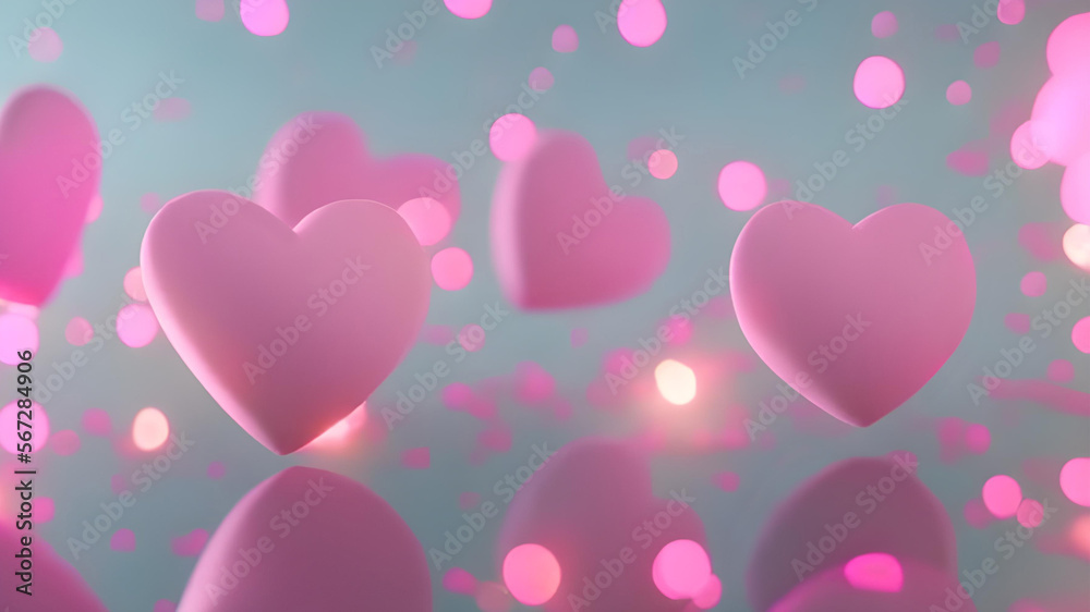 3D hearts y2k wallpaper