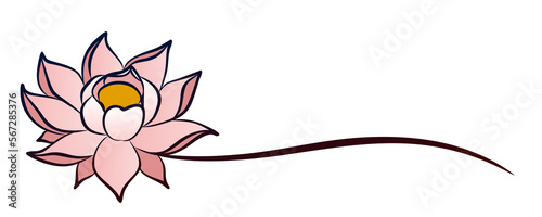 A symbol of the stylized pink lotus.