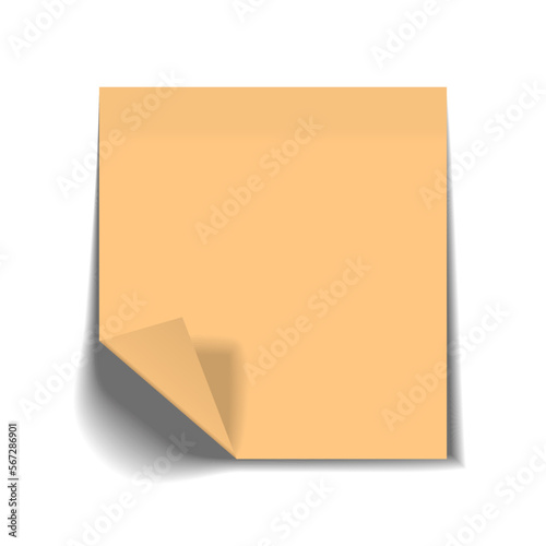 Brown note paper isolated on a white background