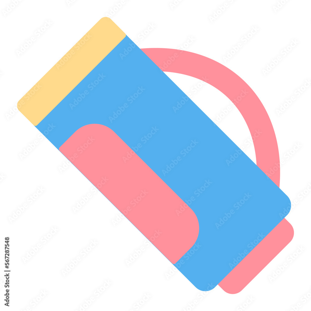 Golf club bag - icon, illustration on white background, flat color style Golf club bag - icon, illustration on white background, flat color style