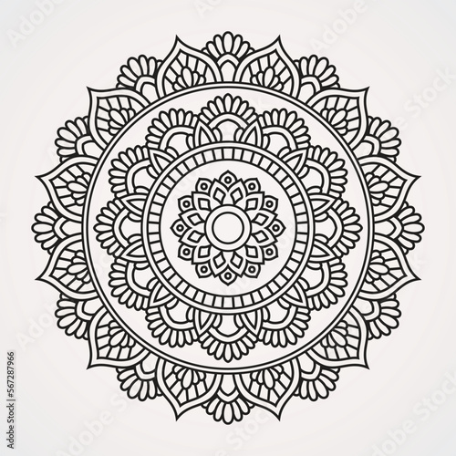 Photography circular ornament in the shape of a flower mandala