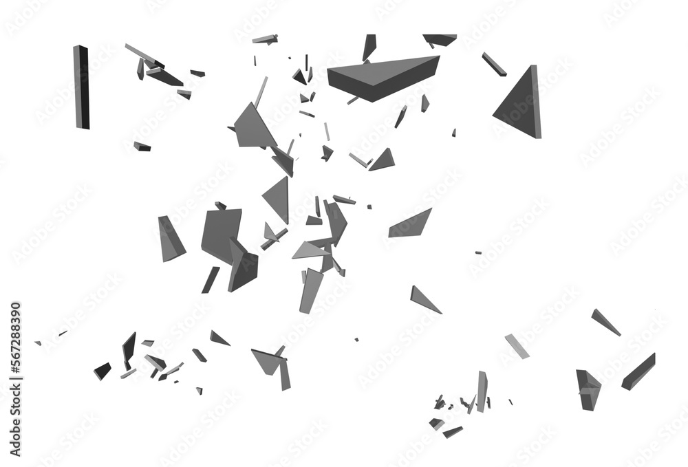 Pieces of destructed Shattered glass. Royalty highquality free stock PNG image of broken glass
