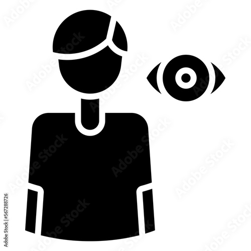 male witness glyph icon