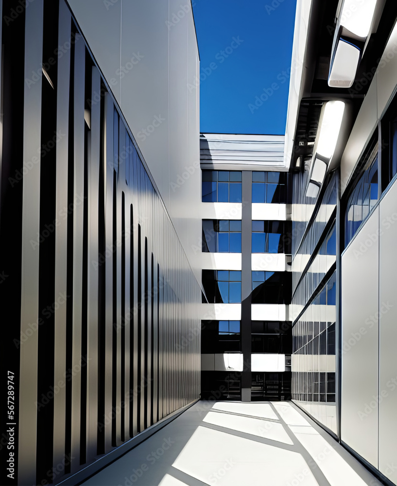 ultra modern building with glass and steel ultra modern building with glass and steel