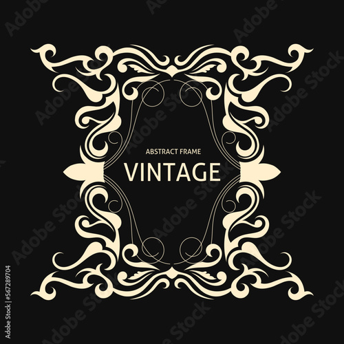 Decorative abstract frame border, luxury decoration for vintage label element.