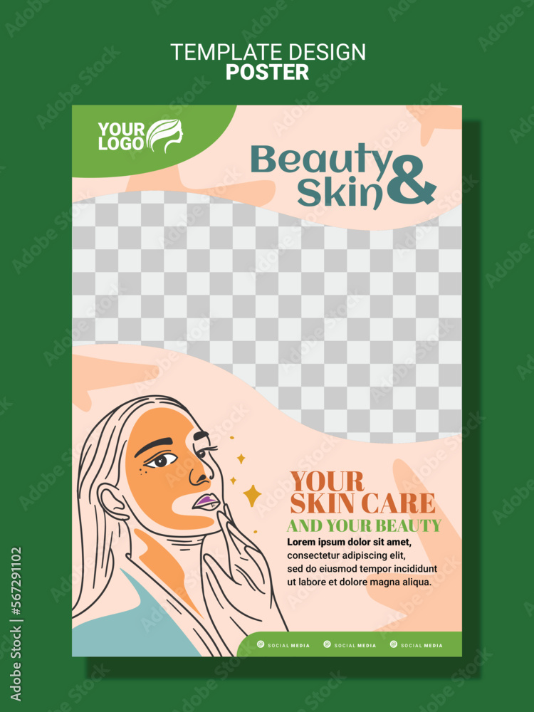 Poster design for beauty and skin business Poster design for beauty and skin business