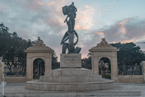 Indipendenza Monument close to the entrance of Valletta photo
