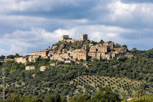 Montemassi a fortified village in the province of Grosseto. Tuscany. Italy photo