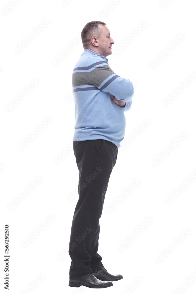 side view. smiling mature man looking at the camera side view. smiling mature man looking at the camera