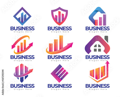 Best Premium Financial Business Logo Collection, Creative Modern Concept With Premium Vector. 
Creative Digital Company Business Agency Minimal Logo Template.  photo