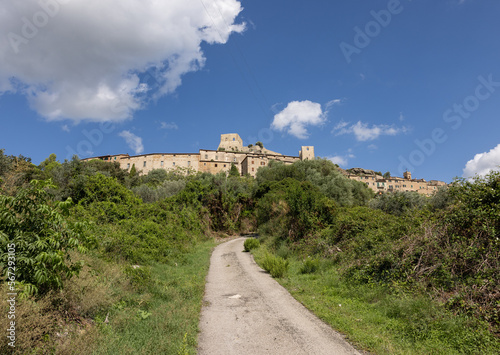 Montemassi a fortified village in the province of Grosseto. Tuscany. Italy photo