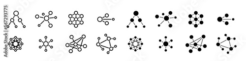 Business network icon set illustration photo