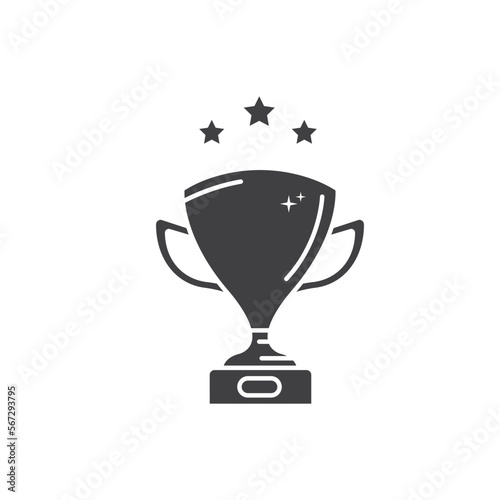 black trophy icon vector element design template