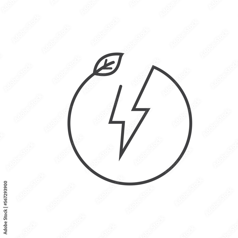 eco power electric line icon vector concept design template eco power electric line icon vector concept design template