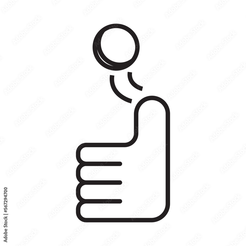 thumb and coins design vector icon thumb and coins design vector icon