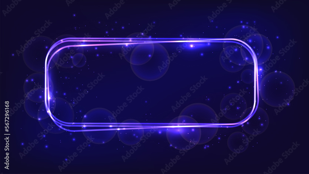 Neon rectangular frame with shining effects and sparkles Stock Vector ...
