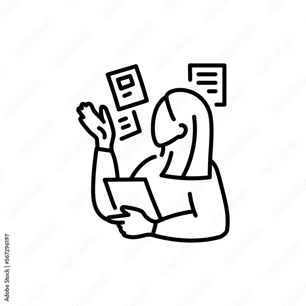 Businesswoman color line icon. Female entrepreneur. Businesswoman color line icon. Female entrepreneur.