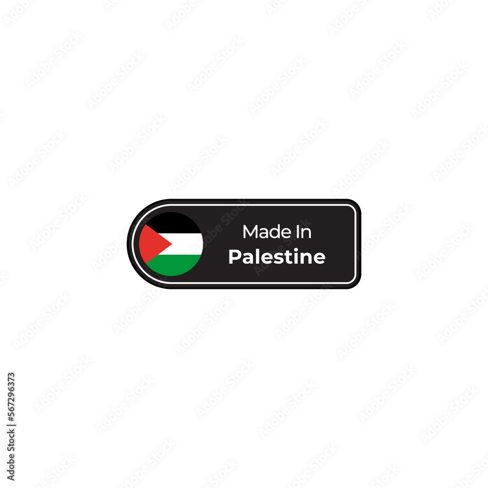 Made in Palestine png black label design with flag Made in Palestine png black label design with flag
